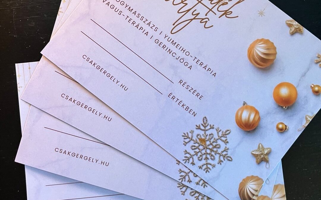 Karácsonyi ajándékkártya: ajándékozz egészséget és nyugalmat!